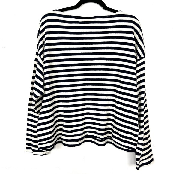 NWT Universal Thread Navy White Striped Woven Knit Top Sweater XXL - Picture 4 of 4